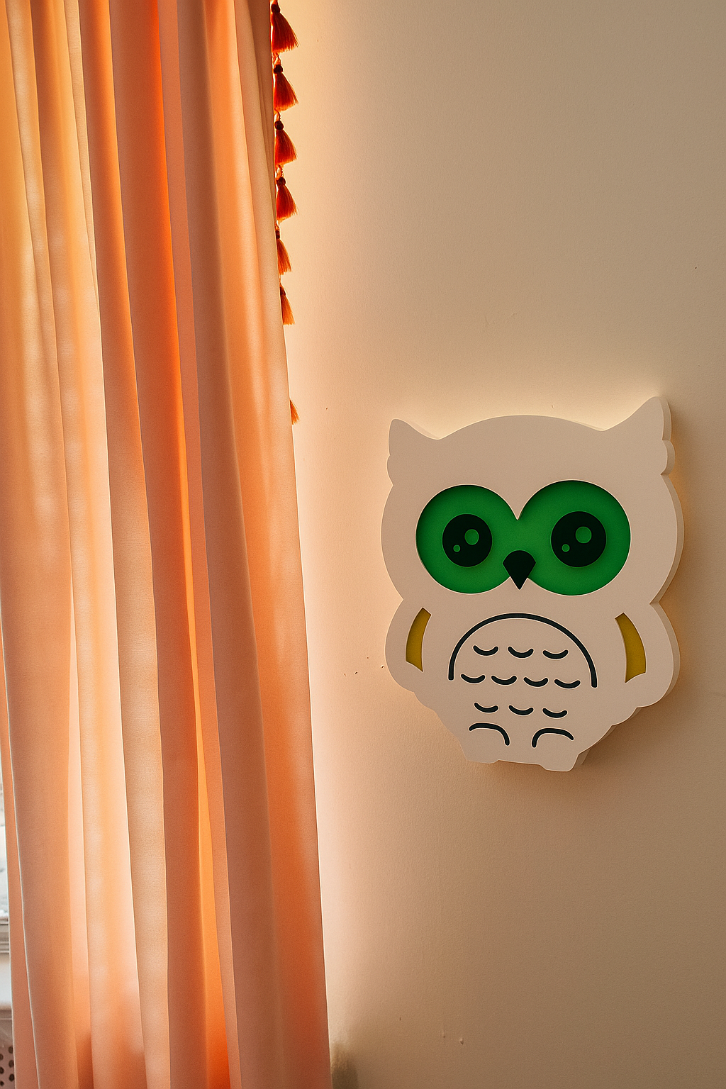 Color-Changing Owl Wall Lamp – Smart LED Night Light for Kids