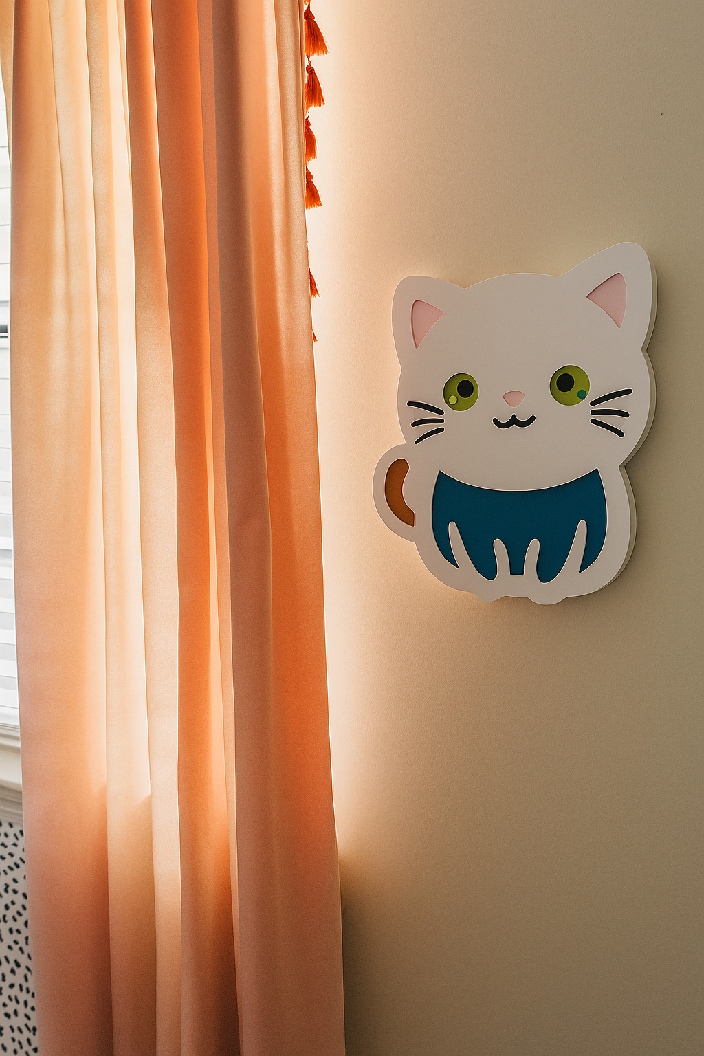 Color-Changing Cat Wall Lamp – Smart LED Night Light for Kids