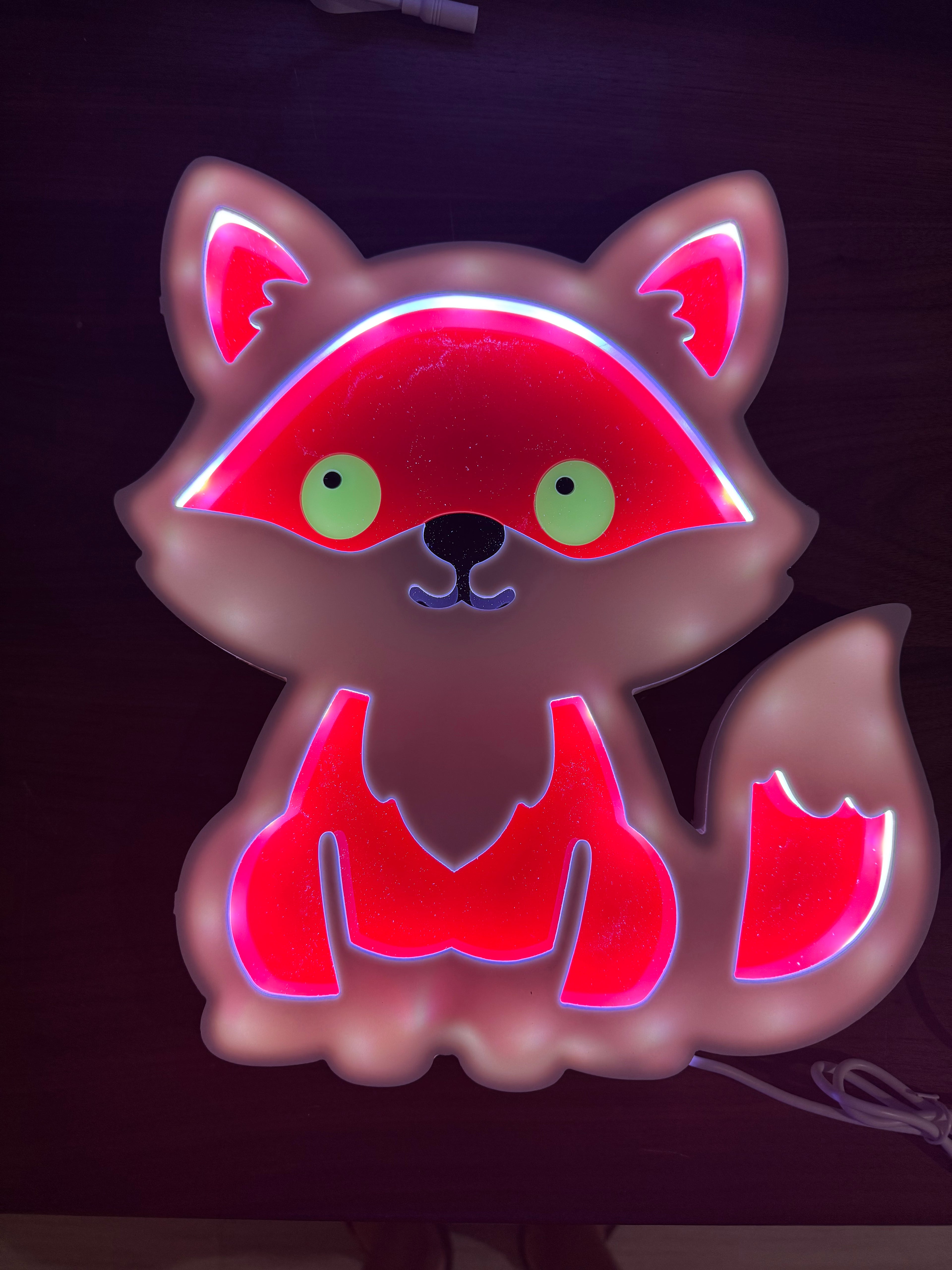 Color-Changing Fox Wall Lamp – Smart LED Night Light for Kids