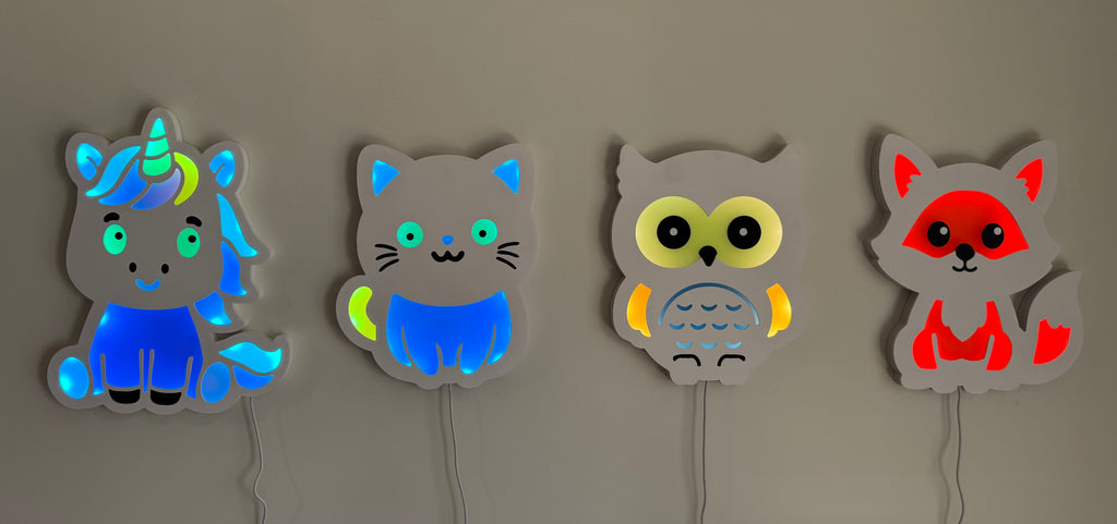 Color-Changing Cat Wall Lamp – Smart LED Night Light for Kids
