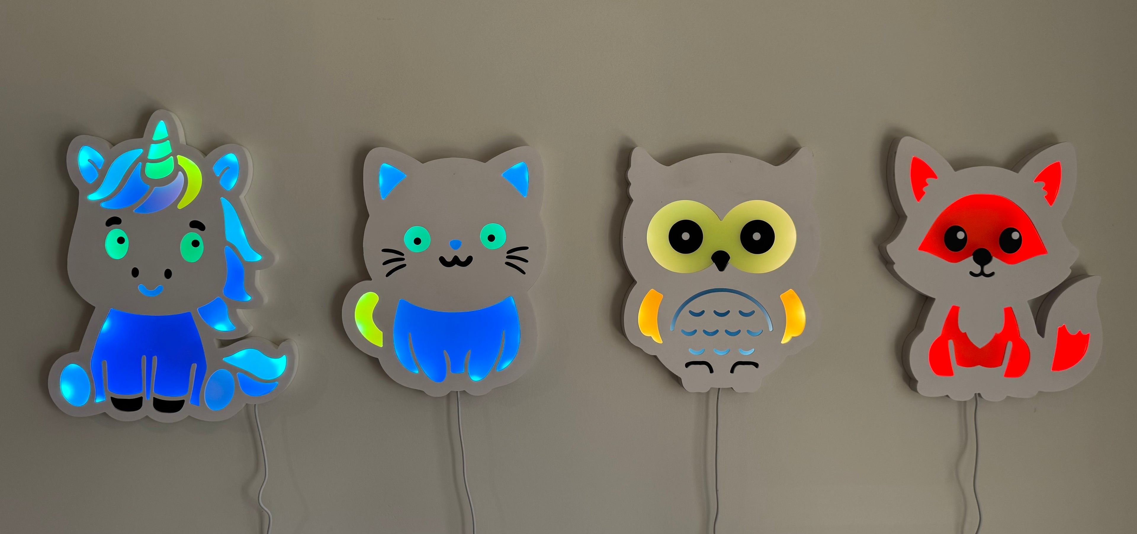 Color-Changing Cat Wall Lamp – Smart LED Night Light for Kids