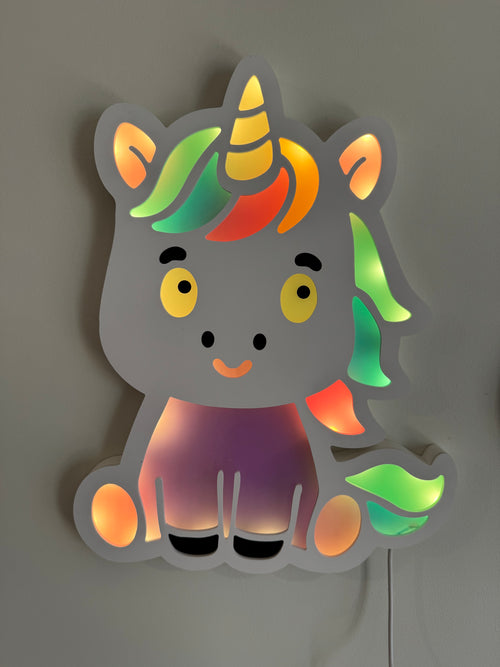 Magical Unicorn LED Wall Lamp – Color-Changing Night Light for Kids
