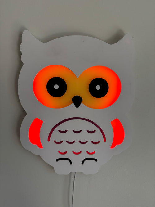 Color-Changing Owl Wall Lamp – Smart LED Night Light for Kids