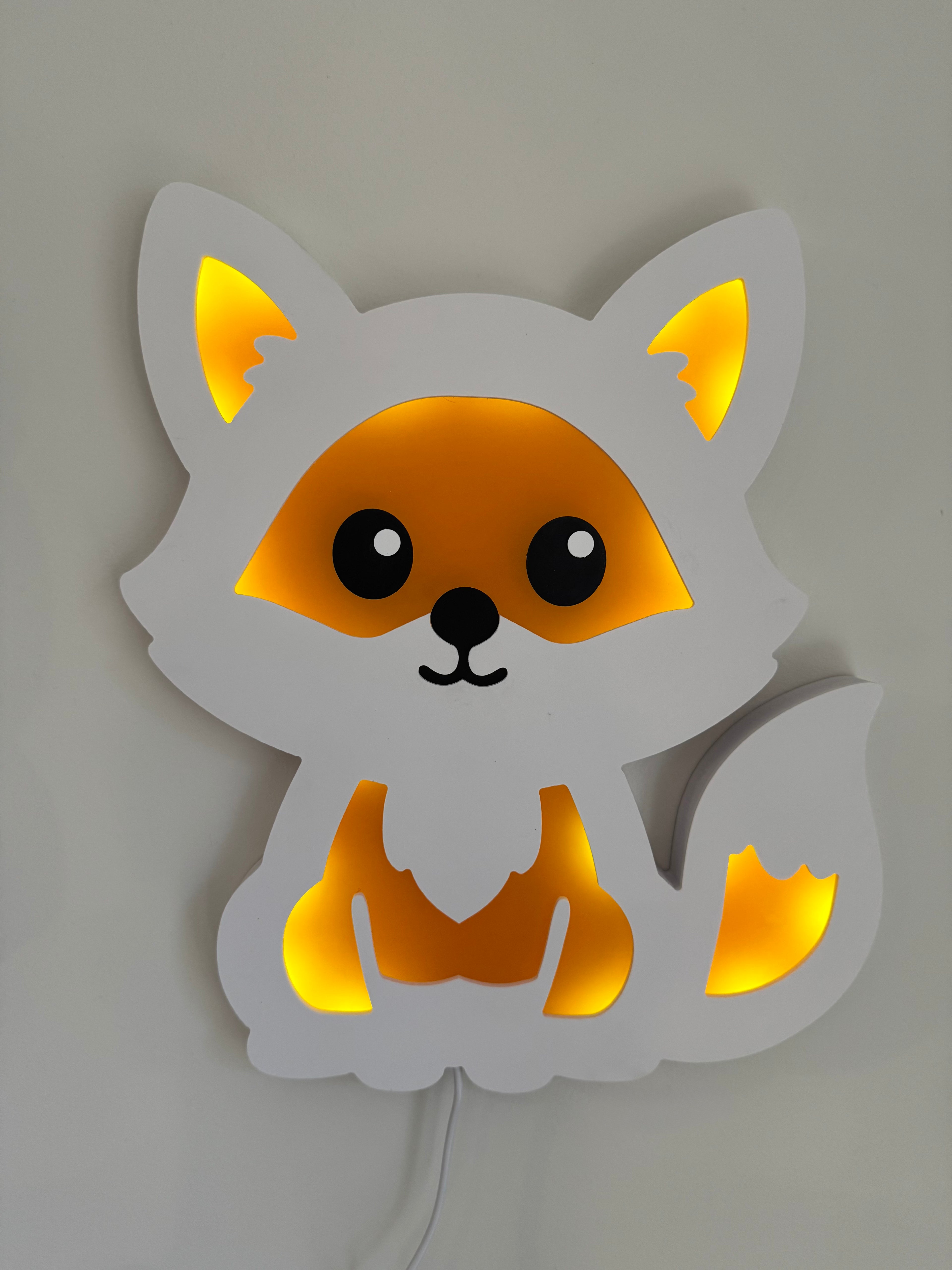 Color-Changing Fox Wall Lamp – Smart LED Night Light for Kids
