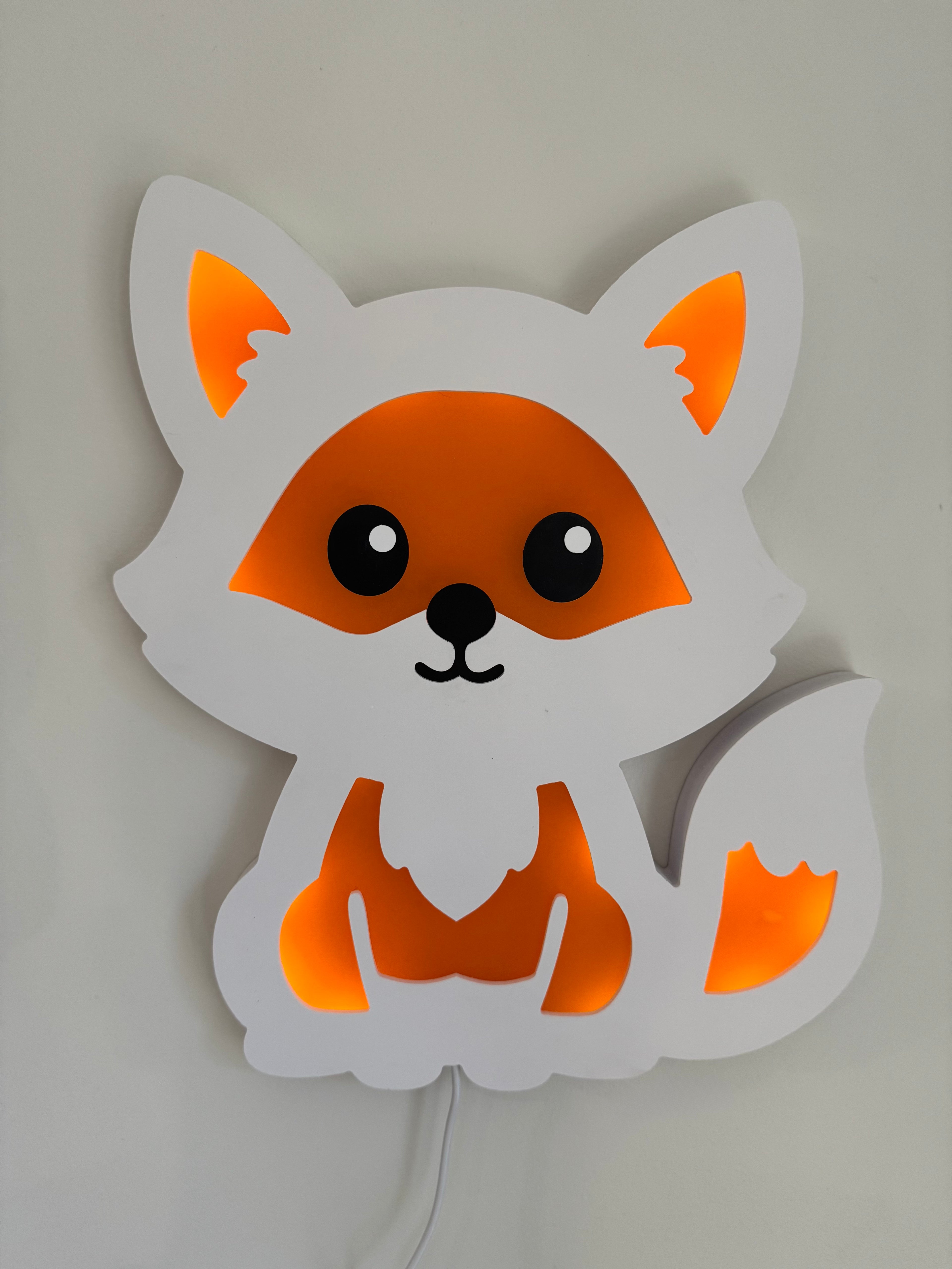 Color-Changing Fox Wall Lamp – Smart LED Night Light for Kids