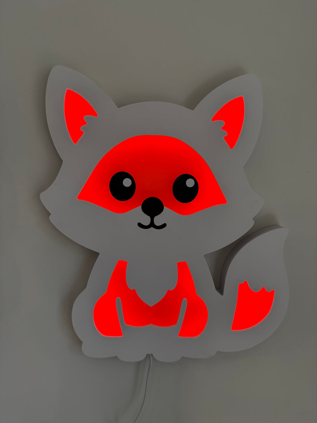 Color-Changing Fox Wall Lamp – Smart LED Night Light for Kids