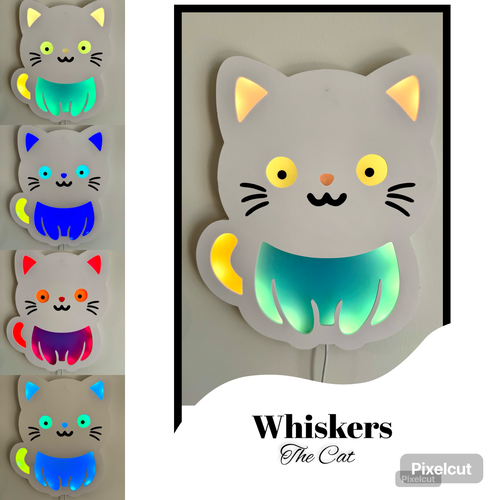 Color-Changing Cat Wall Lamp – Smart LED Night Light for Kids