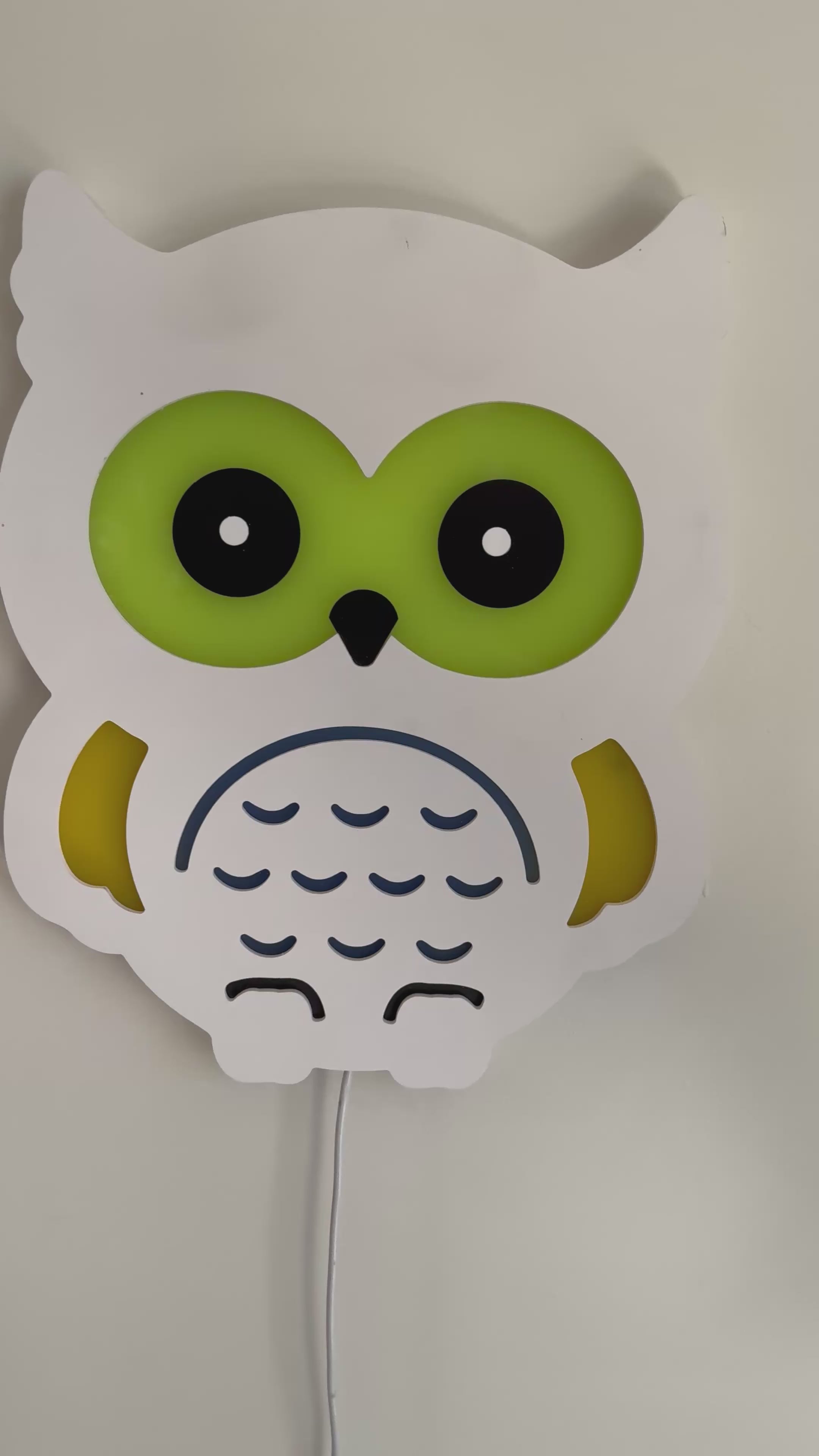 Color-Changing Owl Wall Lamp – Smart LED Night Light for Kids