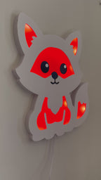Color-Changing Fox Wall Lamp – Smart LED Night Light for Kids