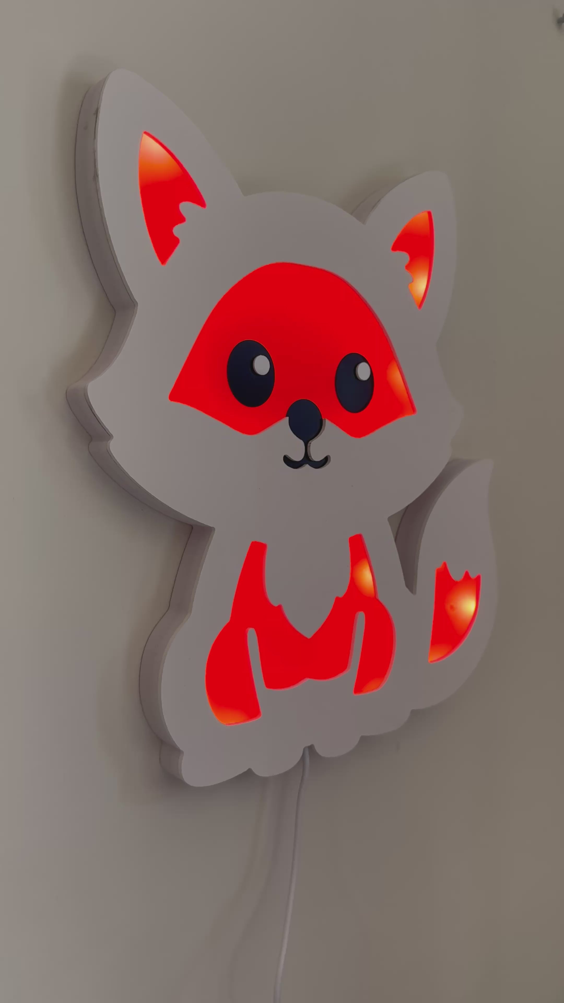 Color-Changing Fox Wall Lamp – Smart LED Night Light for Kids