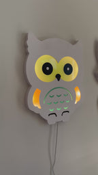 Color-Changing Owl Wall Lamp – Smart LED Night Light for Kids