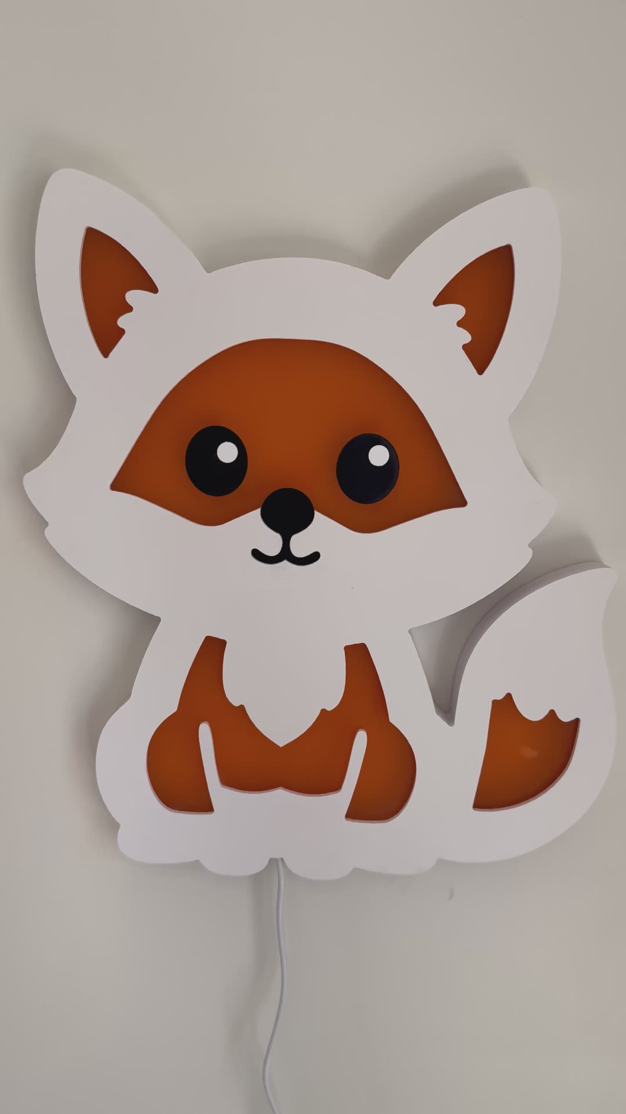 Color-Changing Fox Wall Lamp – Smart LED Night Light for Kids